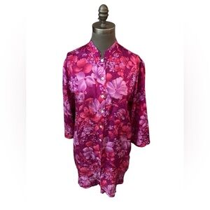 August Silk Pink Floral Tunic Medium
